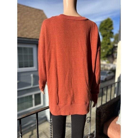 Time and Tru Pullover Sweater Womens Size M Relaxed Fit Orange Dolman NWT - Picture 3 of 6